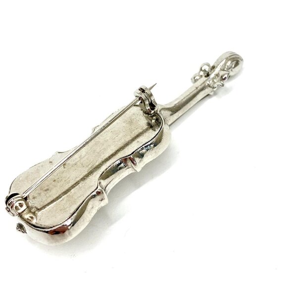 Vintage Rhinestone Violin Brooch - Picture 3 of 3